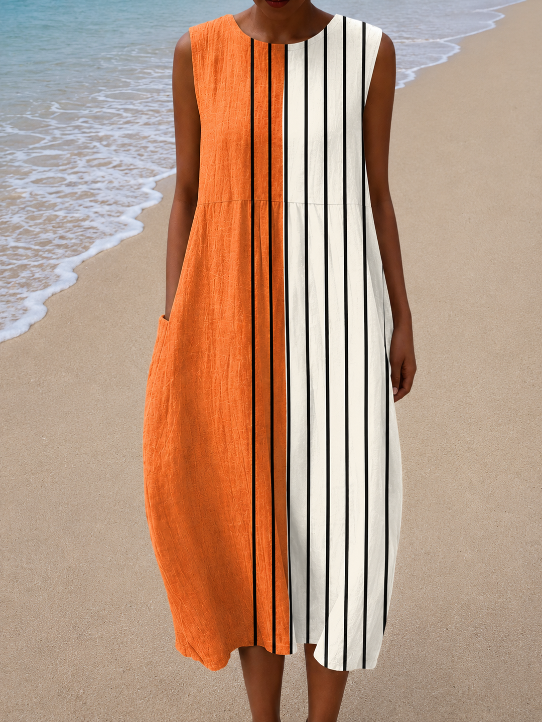 Chloe - Women’s Sleeveless Relaxed Fit Midi Dress