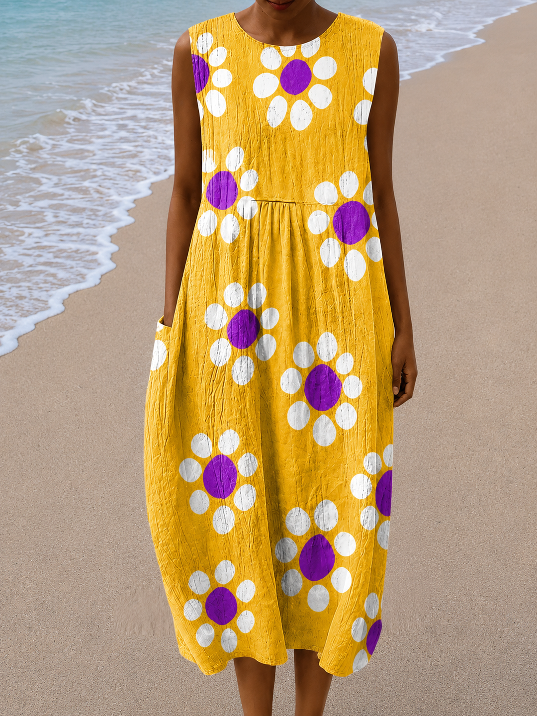 Lily - Women’s Sleeveless Relaxed Fit Midi Dress