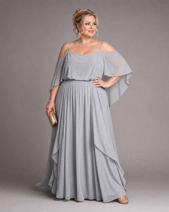 Aurevina | Cold Shoulder Top And Flowing Maxi Skirt Set