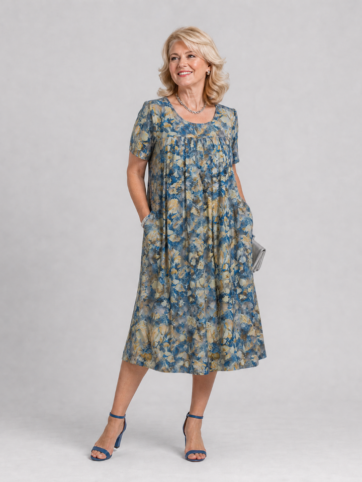 Susan | Floral Pocket Midi Dress