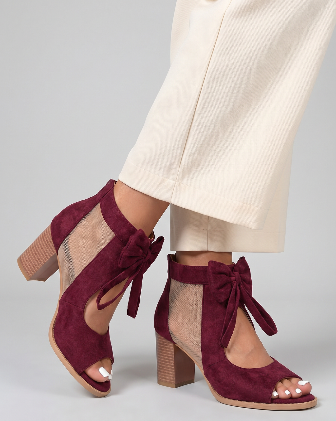 Comone | Bow Tie Open Toe Block Heel Sandals
