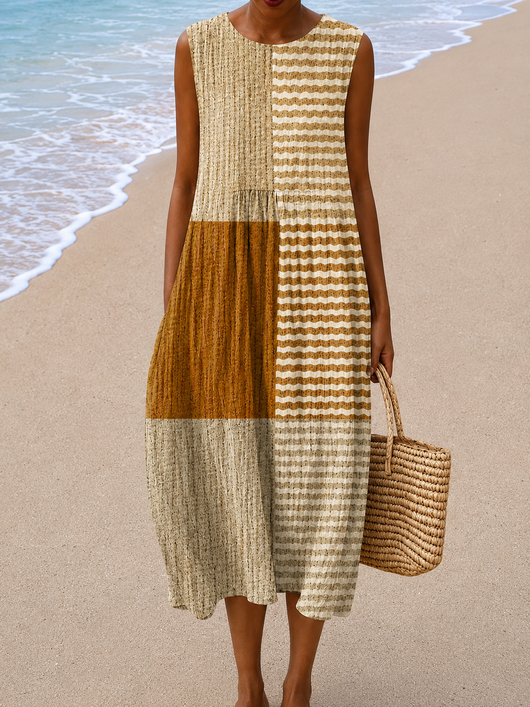 Stella - Women’s Sleeveless Relaxed Fit Midi Dress