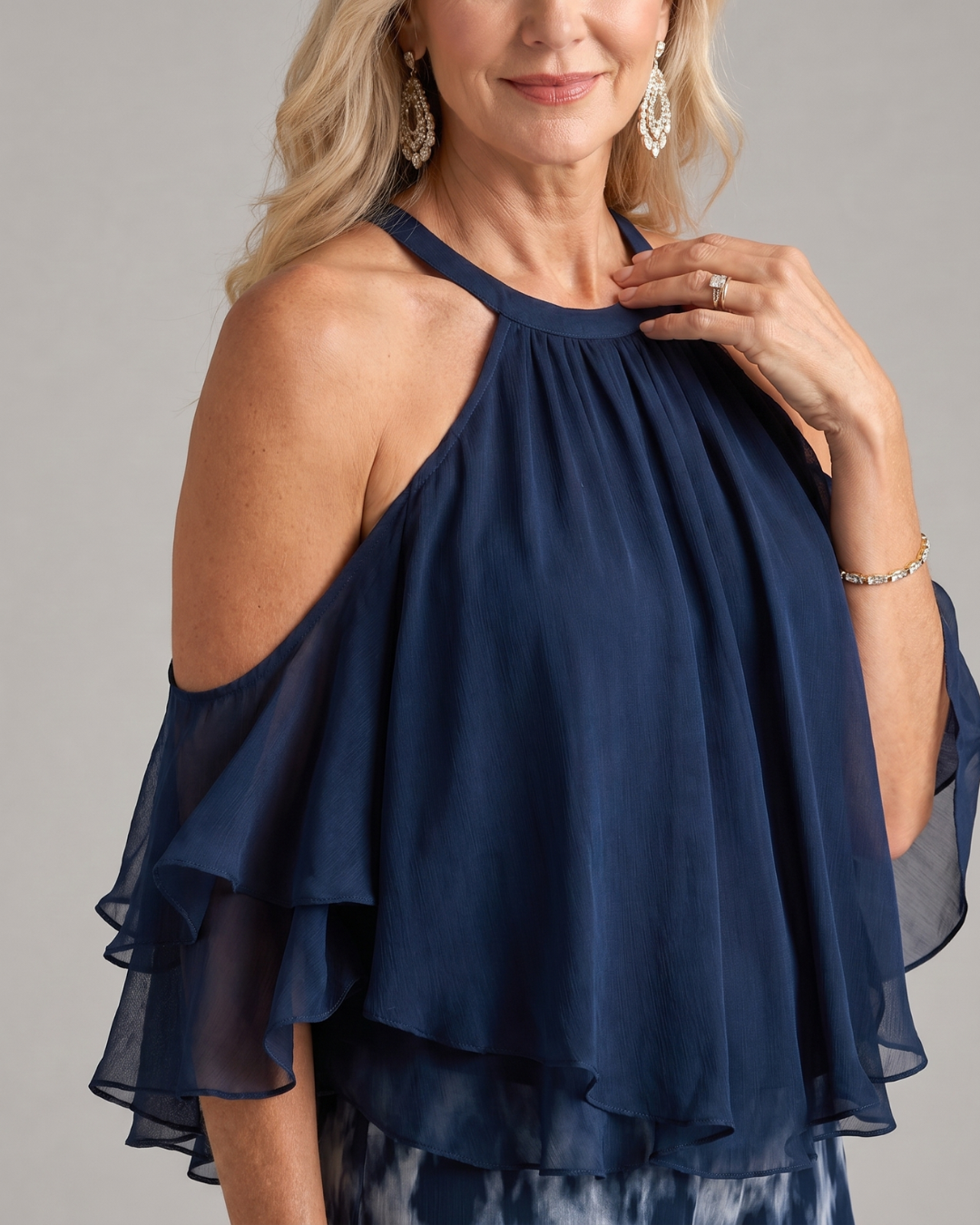 Xylara | Layered Halter Neck Printed Wide Leg Set