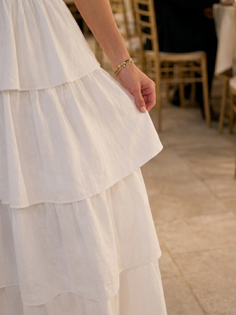 Gemma | Strapless Smocked Bodice Midi Dress
