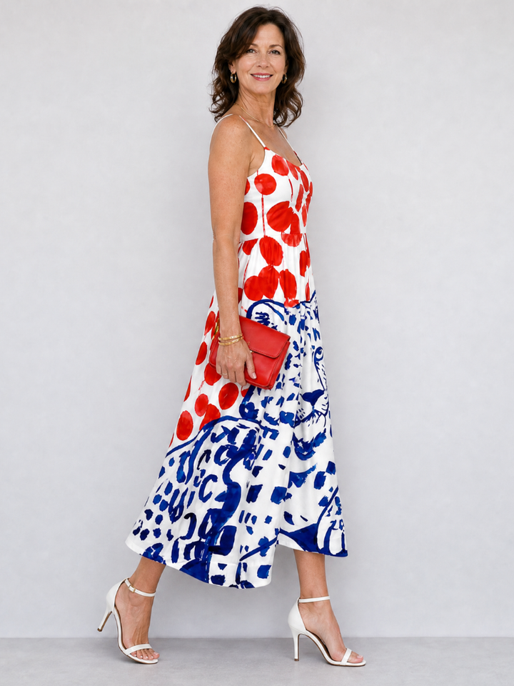 Zarelia | Leopard Graphic Print Midi Dress