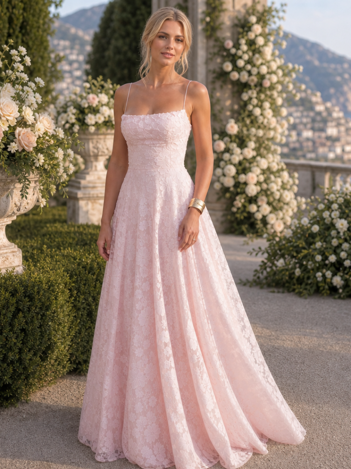 Valenne | Spaghetti Strap Full Lace Maxi Dress