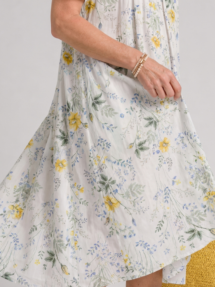 Sherry | Floral Gathered Midi Dress