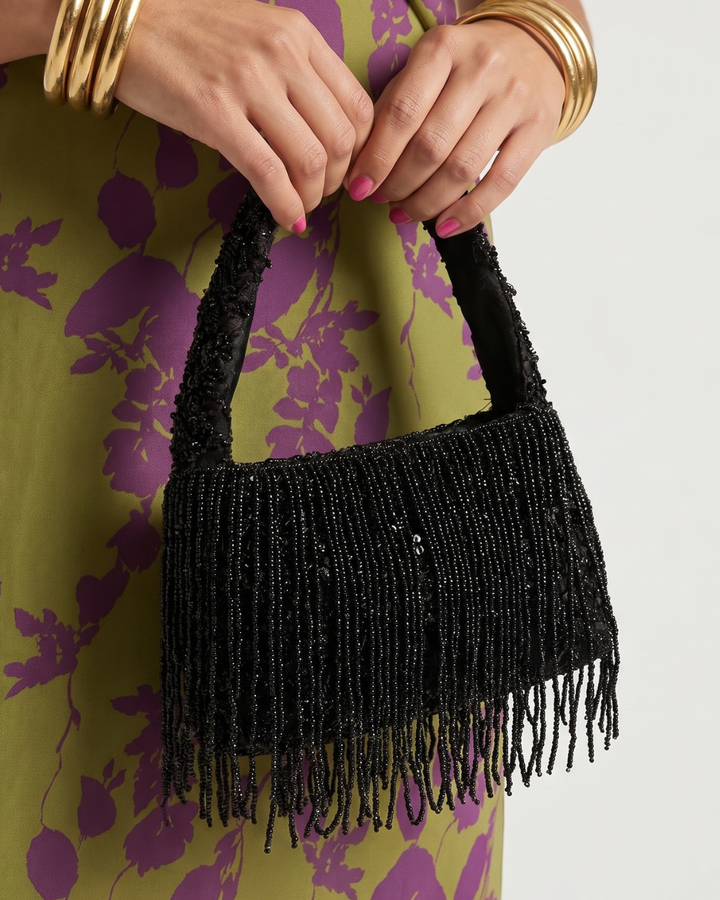 Linnea | Beaded Fringe Evening Handbag
