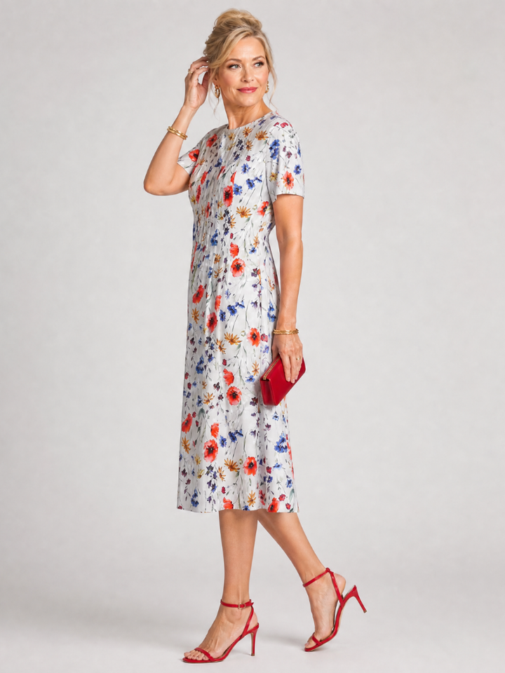 Rachel | Floral Pocket Midi Dress