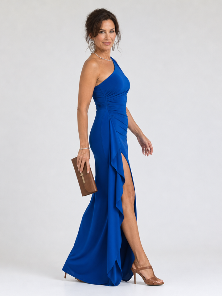 Serane | One Shoulder High Side Slit Maxi Dress