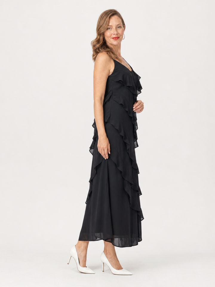 Riper | Spaghetti Strap Layered Ruffle Detail Maxi Dress