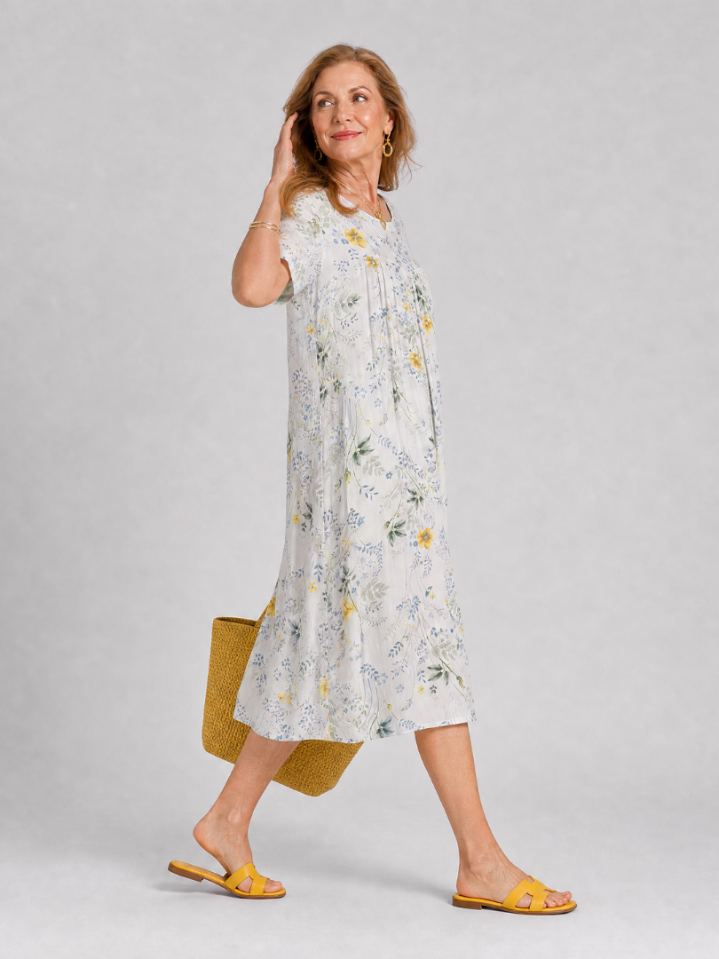 Sherry | Floral Gathered Midi Dress