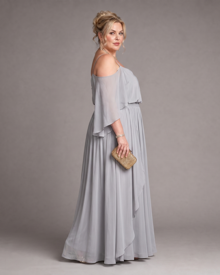 Aurevina | Cold Shoulder Top And Flowing Maxi Skirt Set