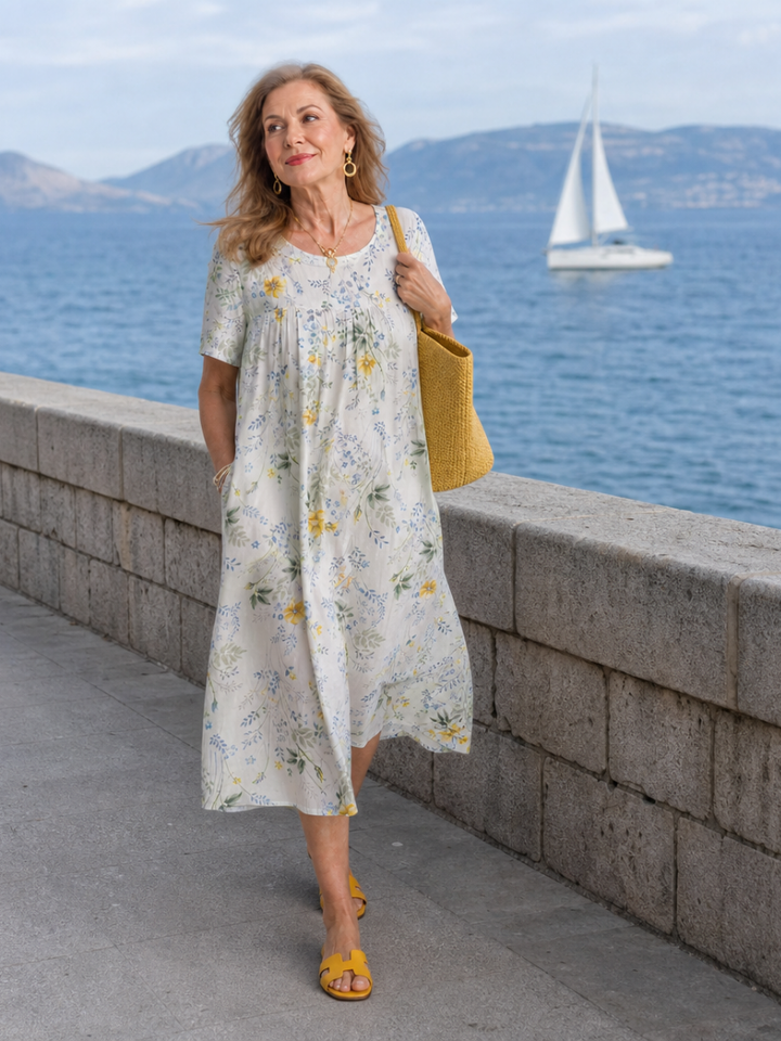 Sherry | Floral Gathered Midi Dress