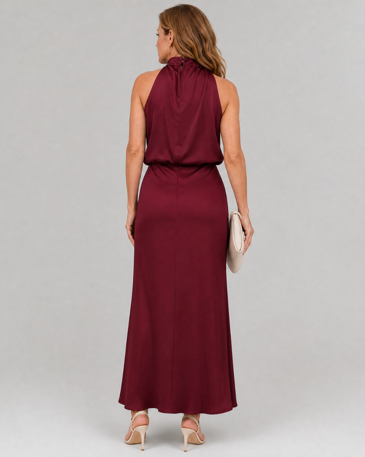 Nopal | Sleeveless Draped Neck Midi Dress