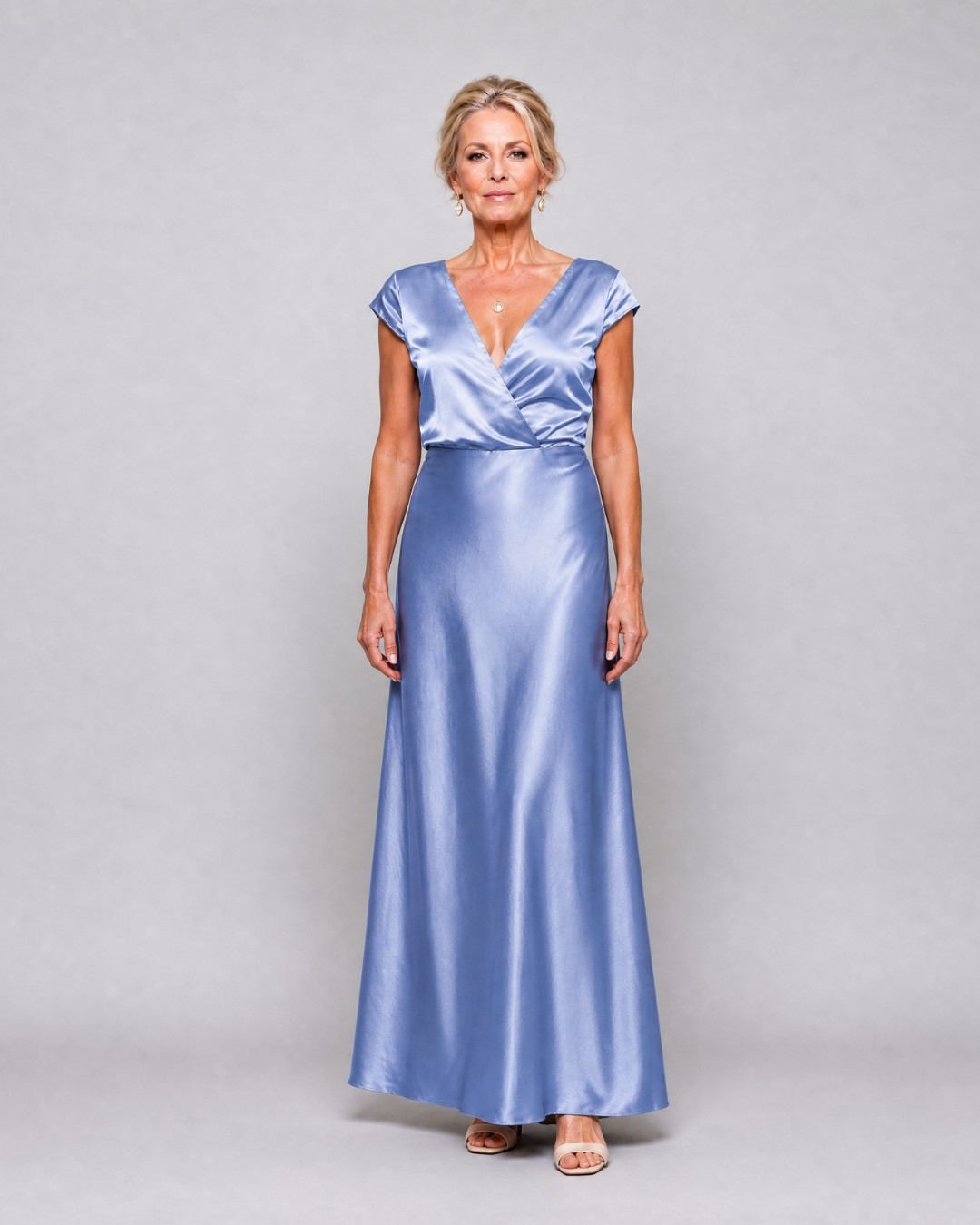 Samouse | Cap Sleeve Wrap Bodice Maxi Dress