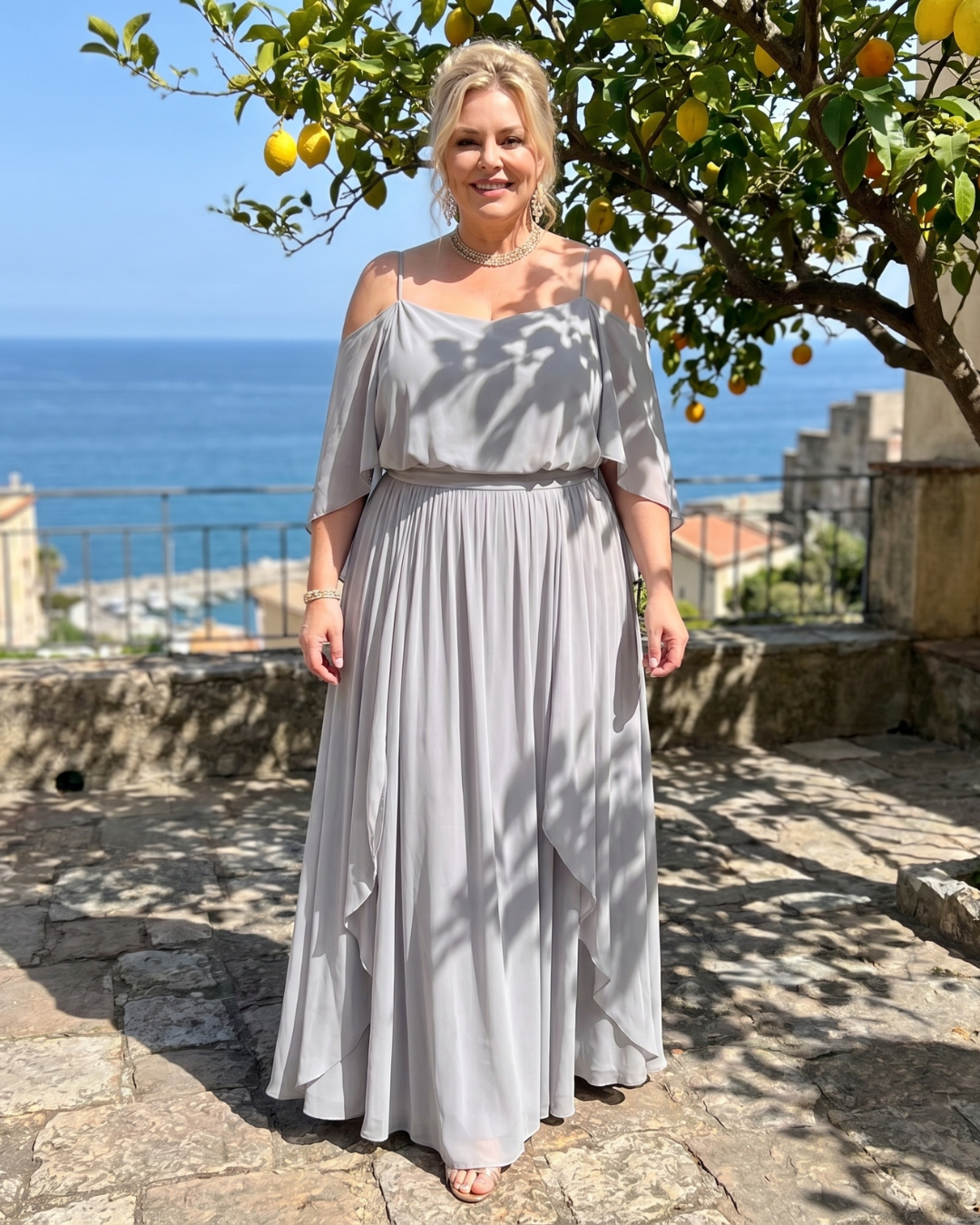 Aurevina | Cold Shoulder Top And Flowing Maxi Skirt Set