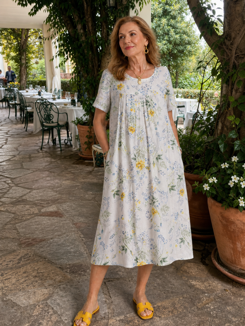 Sherry | Floral Gathered Midi Dress