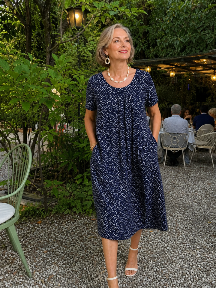 Roma | Dotted Pocket Swing Dress