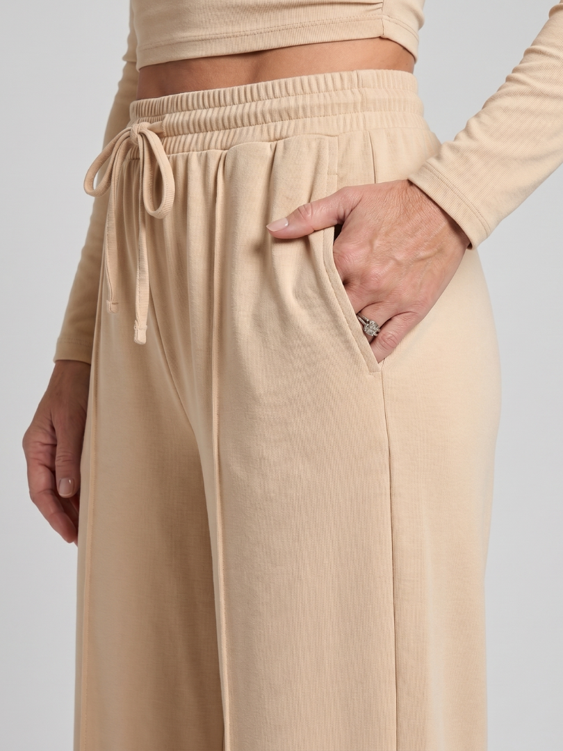 Avam | Long Sleeve Crew Neck Crop Top Pants Set