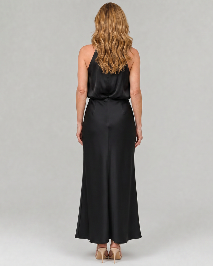 Nopal | Sleeveless Draped Neck Midi Dress