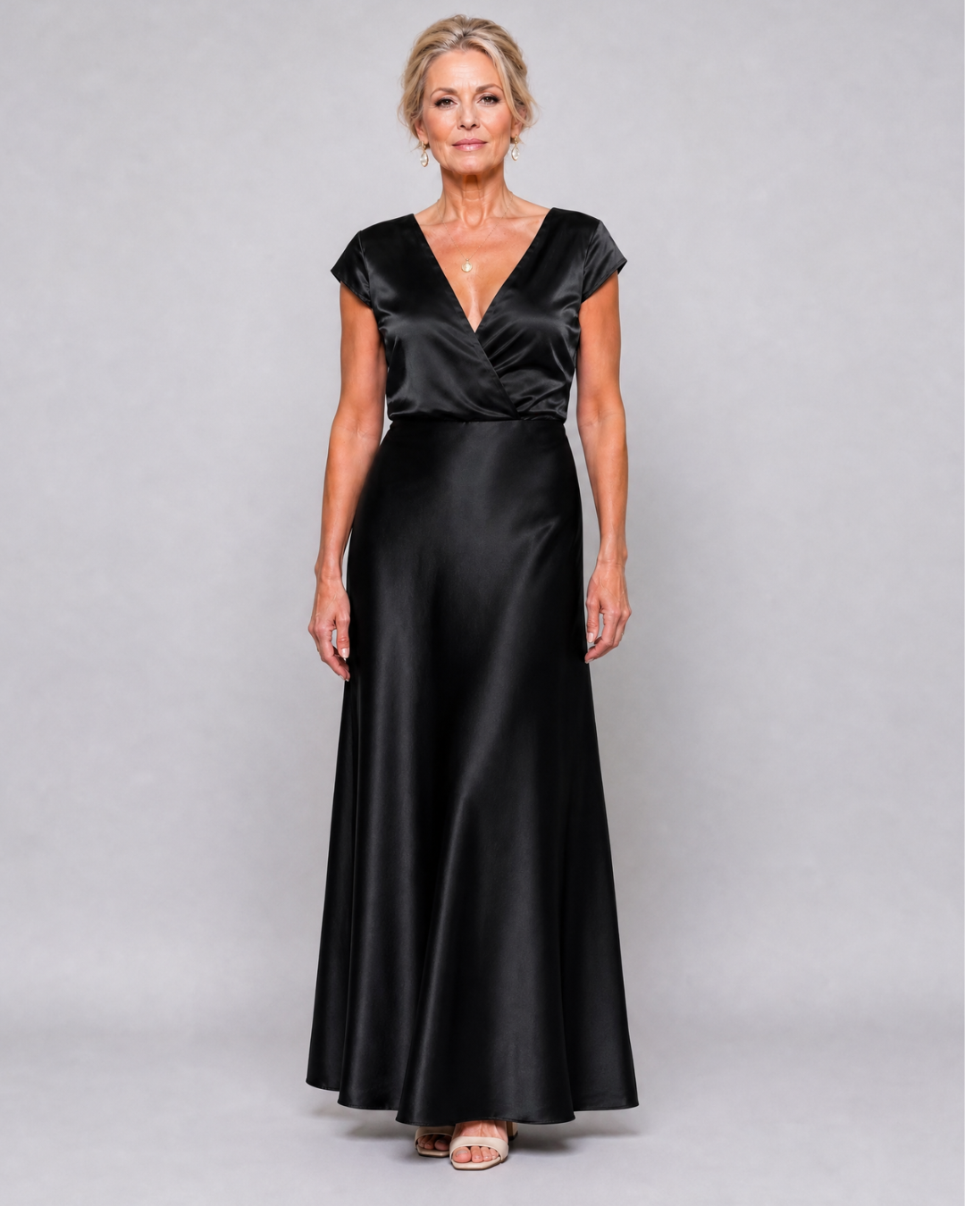 Samouse | Cap Sleeve Wrap Bodice Maxi Dress
