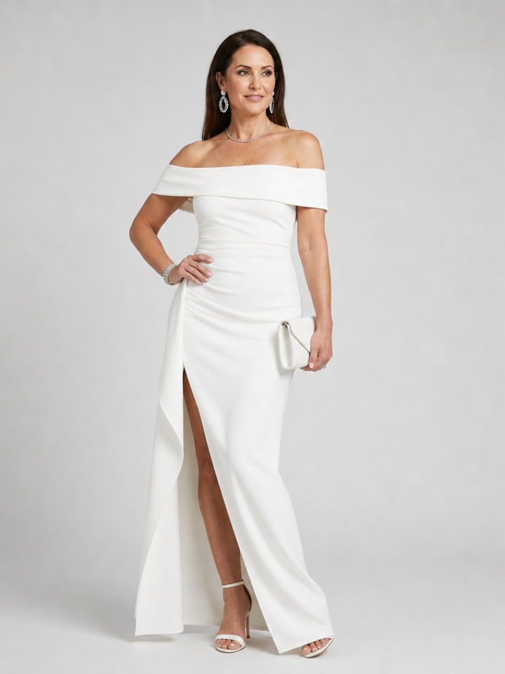Vionelle | Off Shoulder High Side Slit Maxi Dress