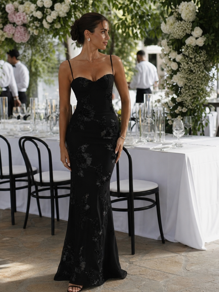 Danica | Spaghetti Strap Corset Bodice Maxi Dress