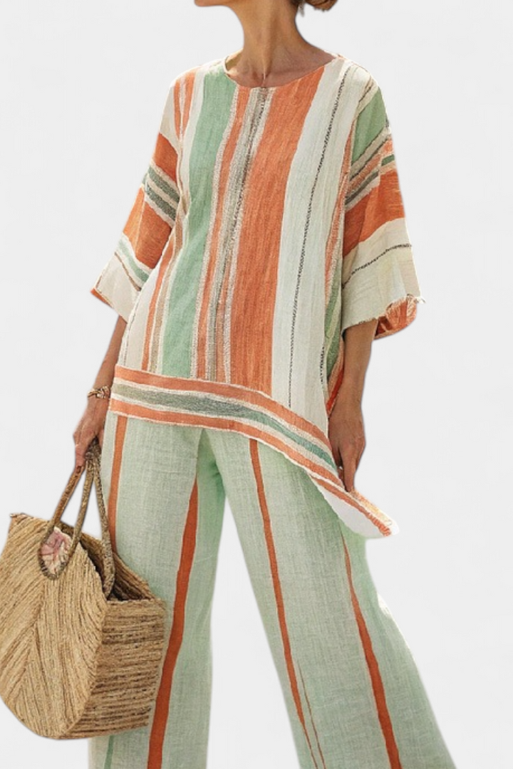 Bellmere | Elegant Asymmetrical Top &amp; Wide-Leg Trousers