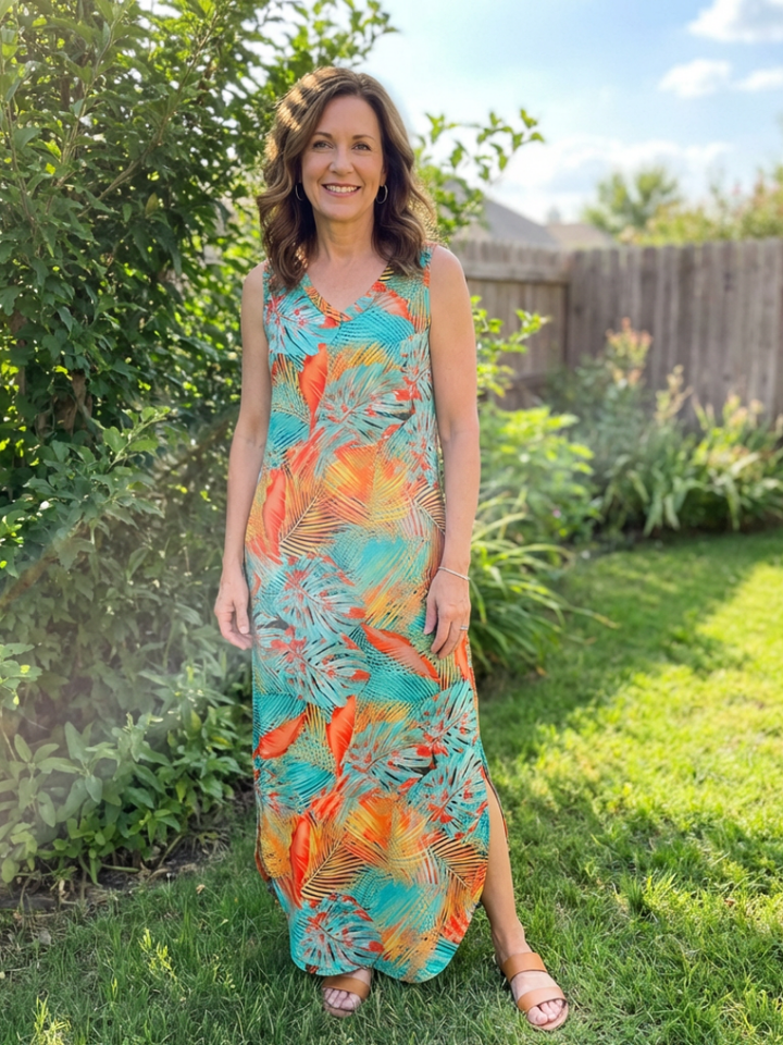 Soleira | Sleeveless V Neck Pocket Maxi Dress