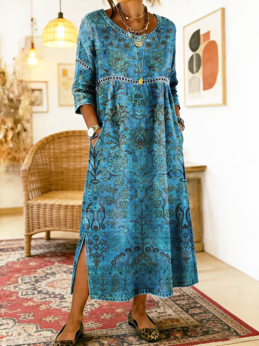 Carmen Blue Printed Dress