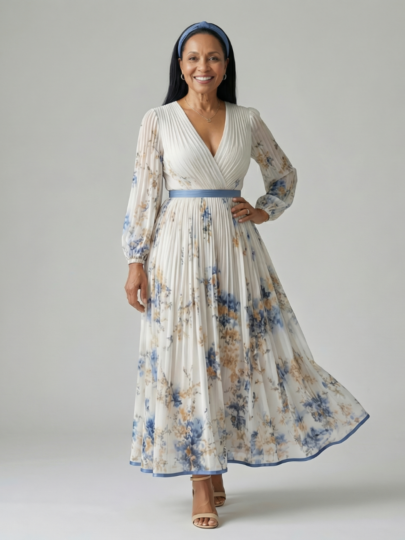 The Reverie Pleated Maxi Dress