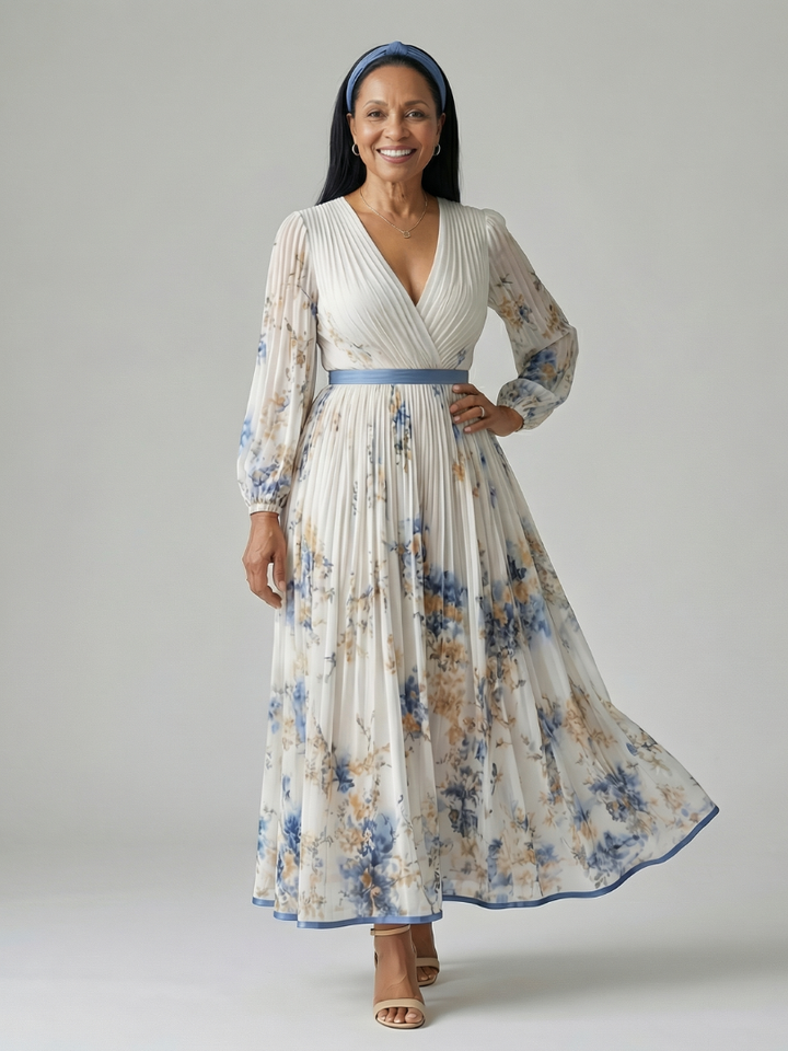 The Reverie Pleated Maxi Dress