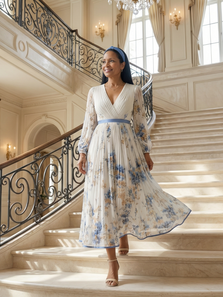The Reverie Pleated Maxi Dress
